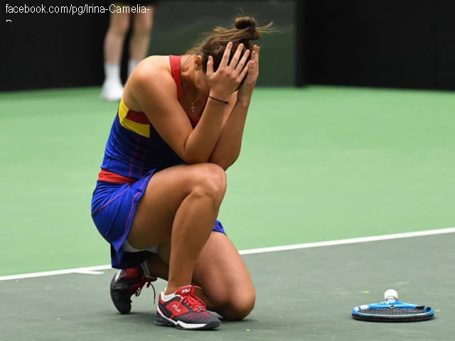 Irina-Camelia Begu of Romania play against Petra Kvitova of Chezh