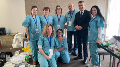 פגישה בין השגריר דוד סרנגה לבין צוות בית החולים בילינסון
