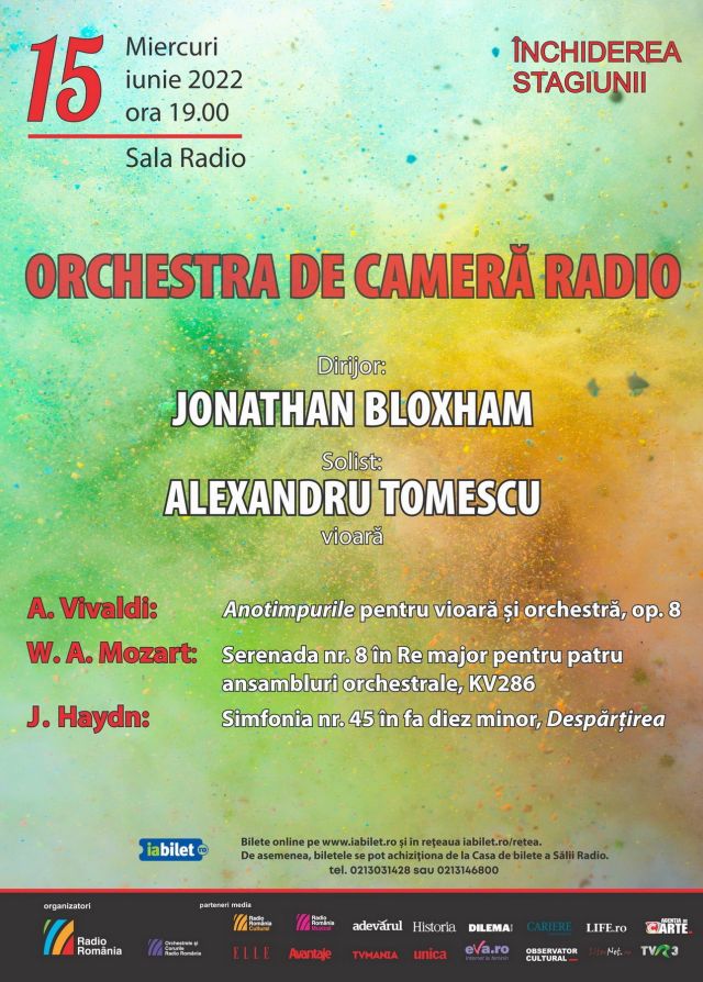 Alexandru Tomescu, solist la închiderea stagiunii Orchestrei de Cameră Radio
