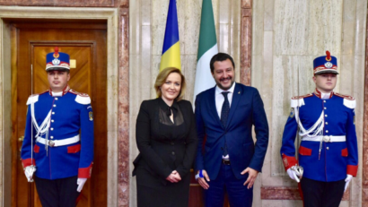 Il vicepremier Matteo Salvini in visita a Bucarest