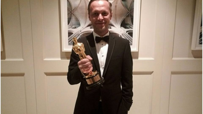 El actor Levente Molnar en la Gala de los Oscar