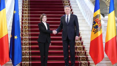 La présidente moldave, en visite à Bucarest