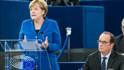 Angela Merkel und François Hollande treten gemeinsam in Straßburg auf