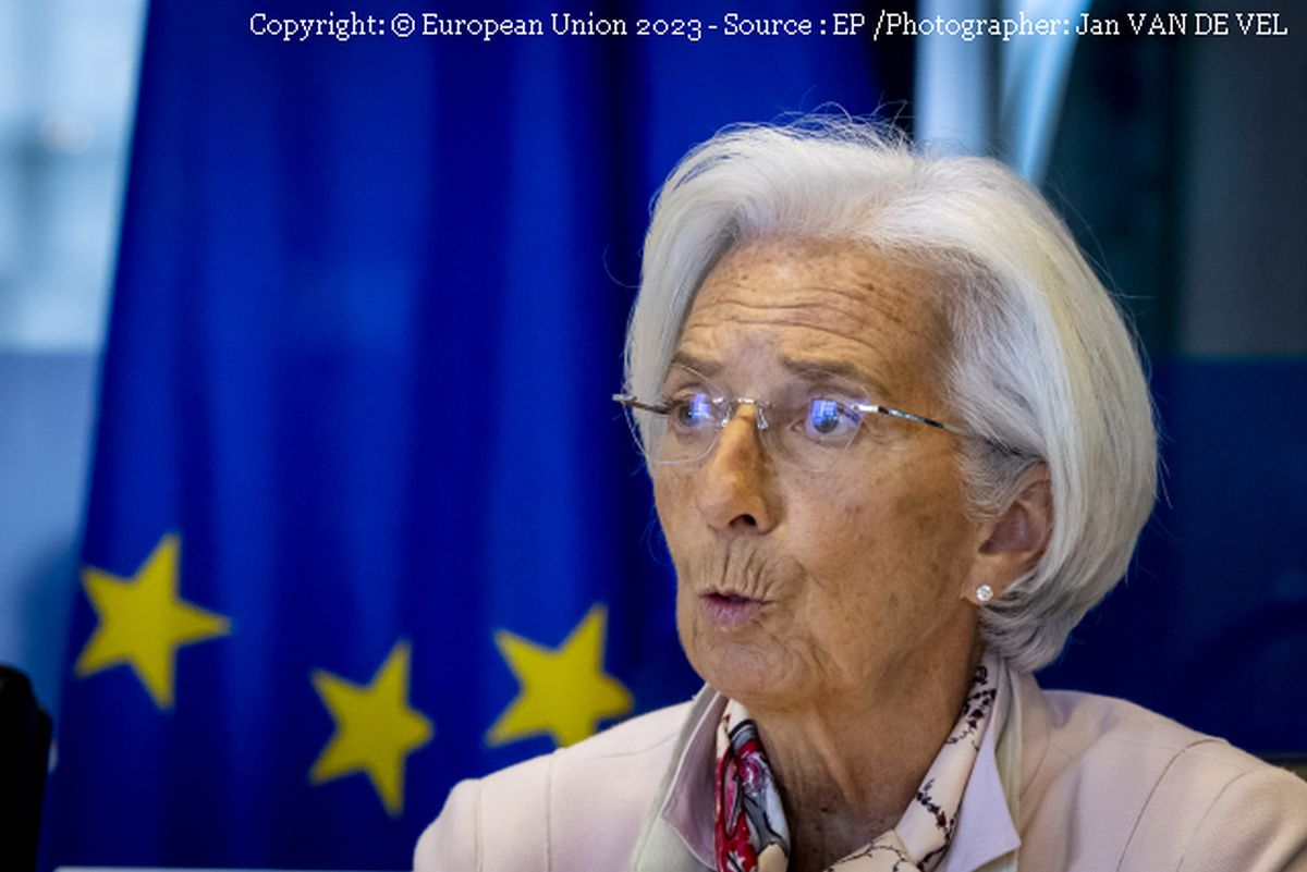 Christine Lagarde, președinta BCE (foto: Copyright: © European Union 2023 - Source : EP /Photographer: Jan VAN DE VEL)