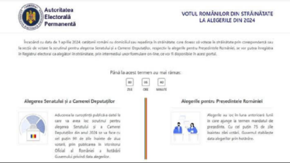 Înscrierea în Registrul Electoral pentru alegătorii români din străinatate, din 1 aprilie