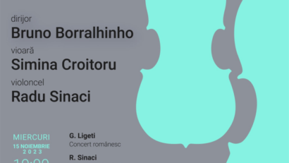 Bruno Borralhinho, Simina Croitoru și Radu Sinaci, pe scena Sălii Radio