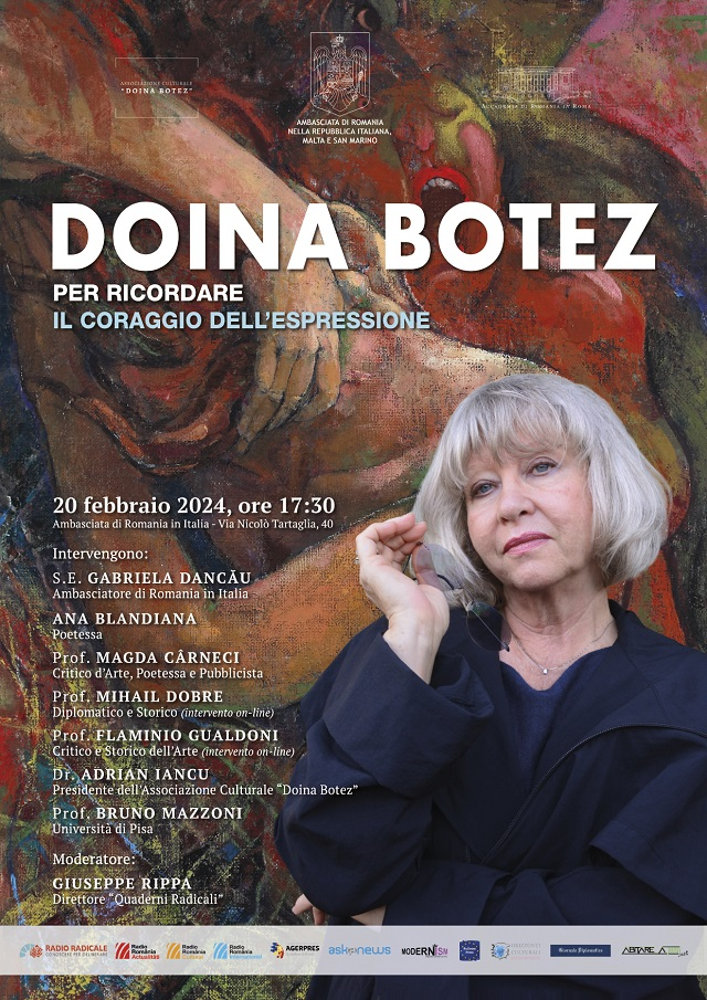 “Doina Botez. Per ricordare. Il coraggio dell’espressione”, all’Ambasciata di Romania in Italia