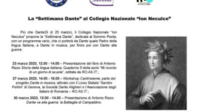 “Settimana Dante” al Collegio Nazionale Ion Neculce di Bucarest