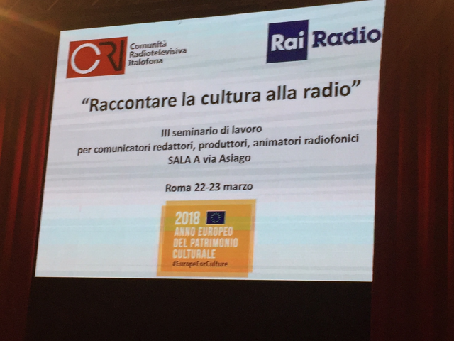 Raccontare la cultura alla radio, seminario a Roma