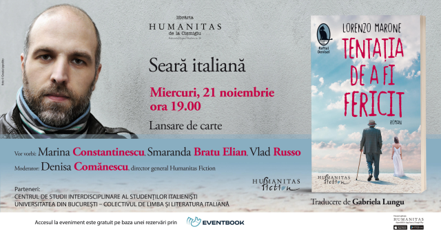 Serata italiana Humanitas: La tentazione di essere felici di Lorenzo Marone Serata italiana Humanitas: La tentazione di essere felici di Lorenzo Marone