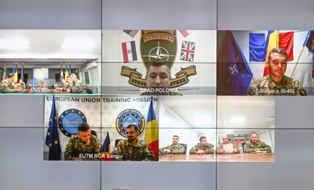 Videoconferință a conducerii MApN cu militarii aflați în misiuni externe