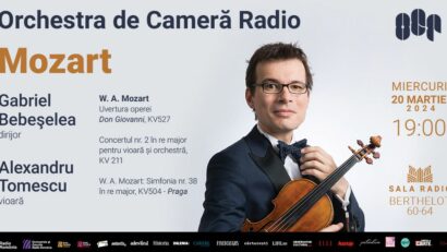 100% Mozart cu dirijorul Gabriel Bebeșelea și violonistul Alexandru Tomescu