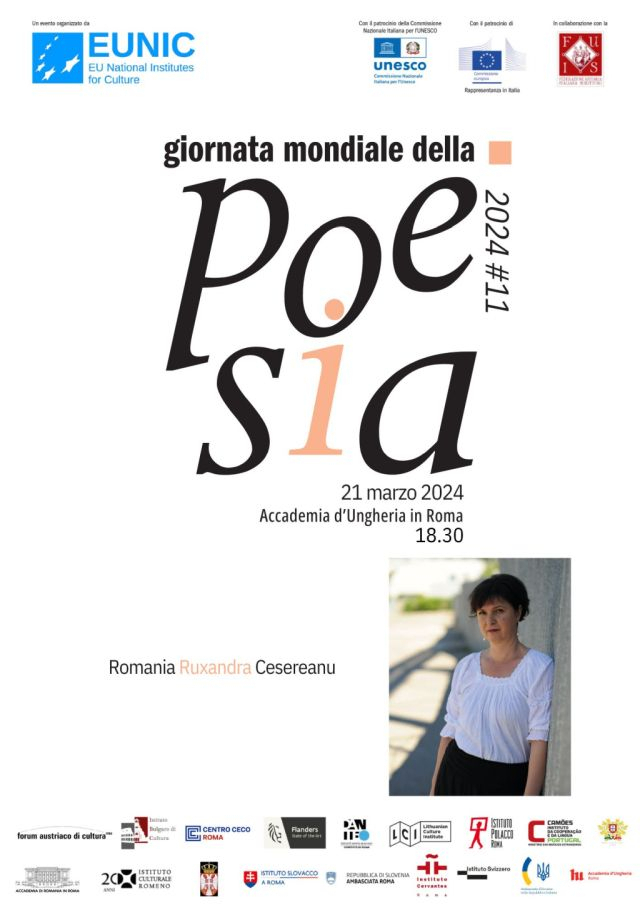 Giornata Mondiale della Poesia 2024, Ruxandra Cesereanu a Roma (fonte: icr.ro/roma)