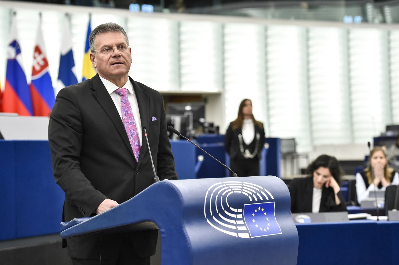 Maroš Šefčovič, vicepreşedintele executiv al Comisiei Europene (Photographer: Eric VIDAL Copyright: © European Union 2024 - Source : EP)