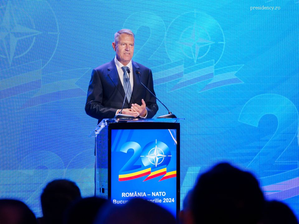 Klaus Iohannis attending the anniversary event 