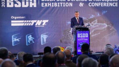 Il premier Marcel Ciolacu all'inaugurazione della Black Sea Defence and Aerospace Exhibition/ Foto: gov.ro