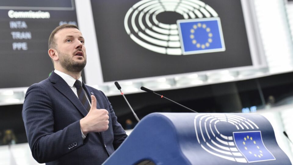 Comisarul pentru Mediu Virginijus Sinkevicius (Photographer: Eric VIDAL Copyright: © European Union 2024 - Source : EP)