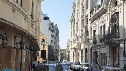 La rue Brezoianu, à Bucarest