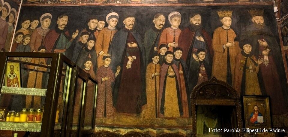 Tabloul votiv din Biserica Filipeștii de Pădure (Sursa : Parohia Filipeștii de Pădure)