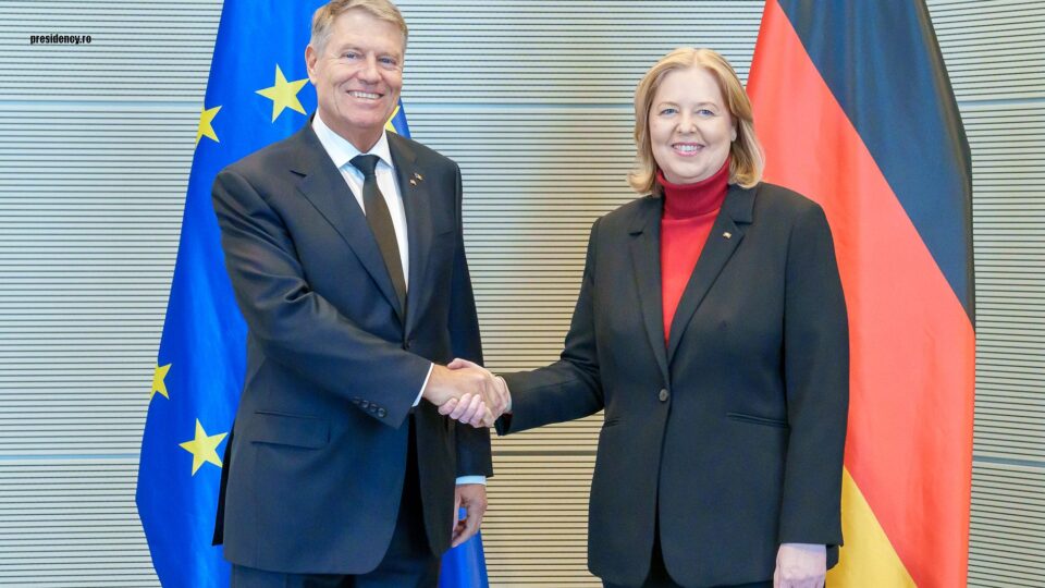 Preşedintele României, Klaus Iohannis, şi Barbel Bas, preşedintele Bundestag-ului (sursă foto: presidency.ro)