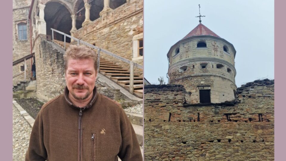 Castelul Bethlen și arheologul Levente Zolya Foto: Valentin Țigău/RRI