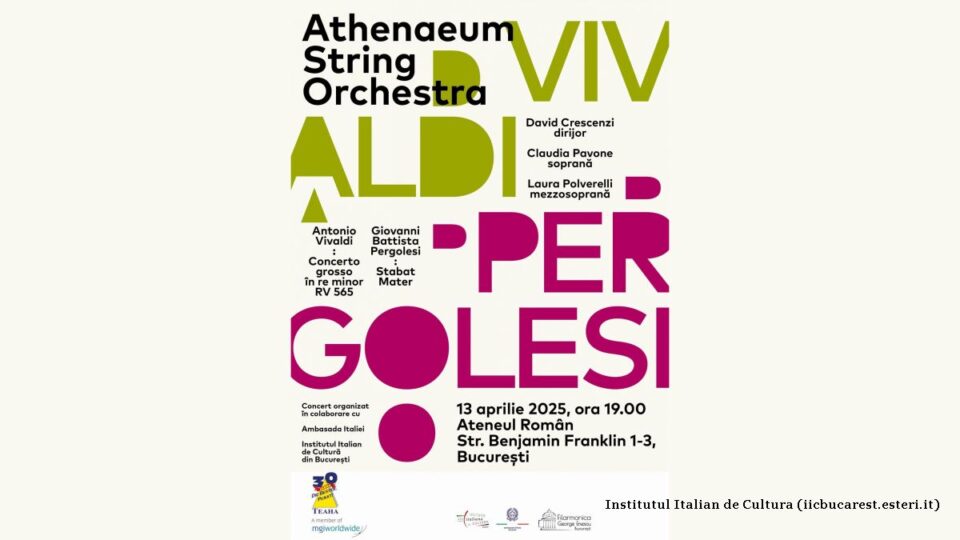 Pasqua, concerto straordinario dell’Athenaeum String Orchestra a Bucarest (fonte: Istituto Italiano di Cultura Bucarest)