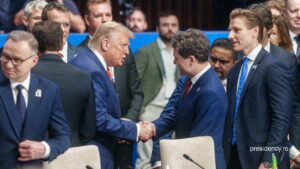 Cei doi șefi de stat s-au întâllnit pentru prima oară la summitul NATO / Foto: presidency.ro