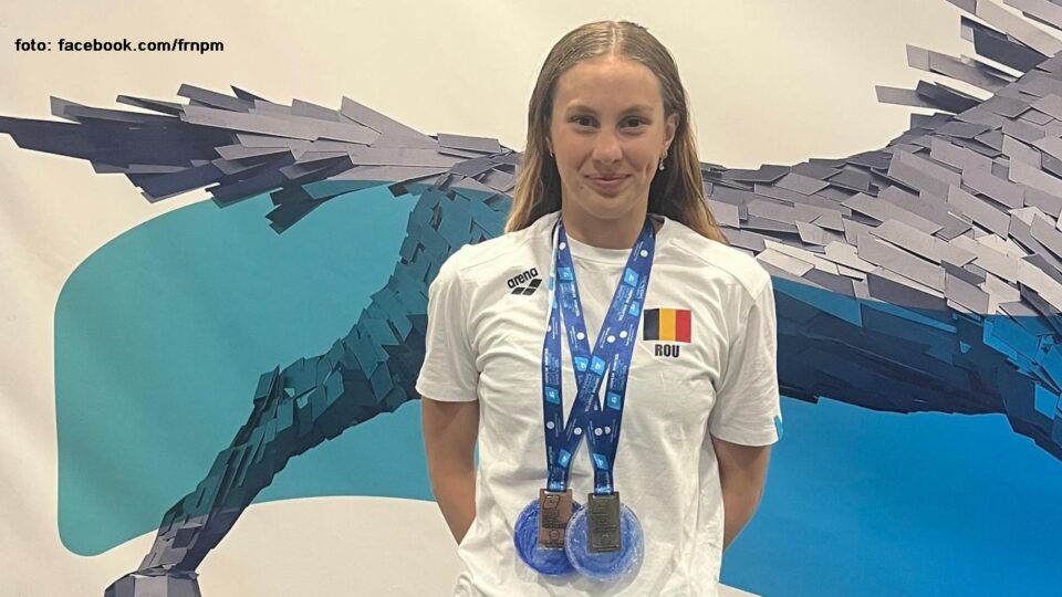 Daria Silișteanu - gold medal in the 100 m backstroke in Slovakia (photo: facebook.com/frnpm)