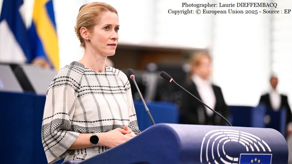 Kaja Kallas (Photographer: Laurie DIEFFEMBACQ Copyright: © European Union 2025 - Source : EP)