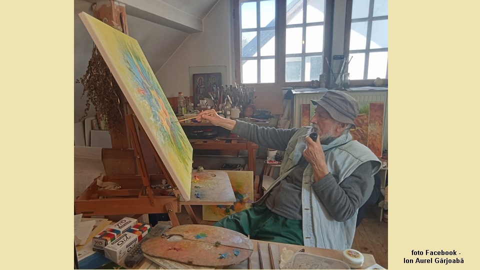 Maestrul Ion Aurel Gârjoabă în atelier (foto Facebook)
