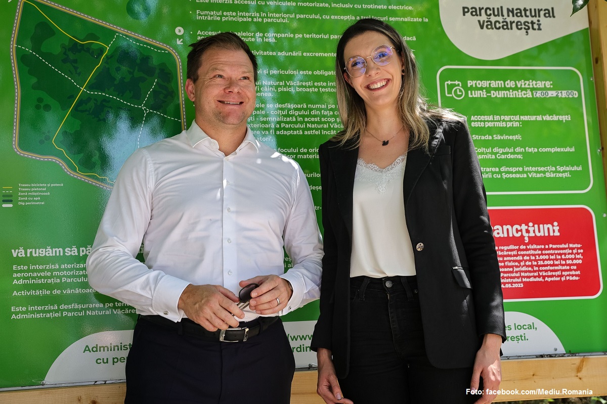 Ministrul Mediului, Diana Buzoianu și omologul german, Carsten Schneider (Foto: facebook.com/Mediu.Romania)