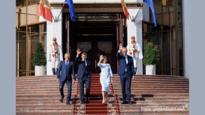 Republica Moldova a sărbătorit 34 de ani de independență (în foto: Donald Tusk, Emmanuel Macron, Maia Sandu şi Friedrich Merz)