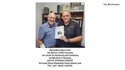 foto: MCA România (întâlnire Maximillian Marco Katz - Dr. Efraim Zuroff)