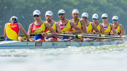 AUR pentru Romania la 8+1 mixt (Sursa foto: Facebook / Federatia Romana De Canotaj - Credit foto: Balint Czucz Photography)