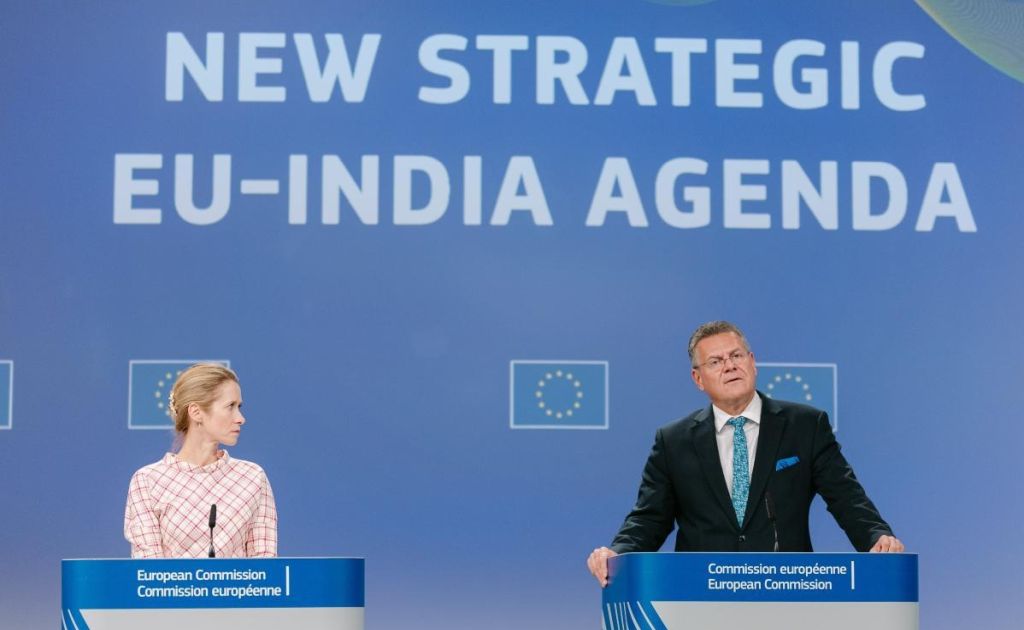 Înaltul Reprezentant, Kaja Kallas și vicepreșdintele Comisiei Europene, Maros Sefcovic (Foto: Christophe Licoppe / Source: EC - Audiovisual Service / © European Union, 2025)