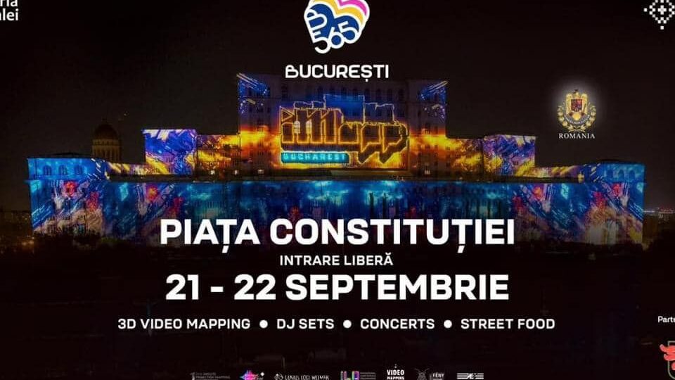 iMapp - cel mai mare eveniment de video mapping din lume (sursă foto: facebook.com/PMBucuresti)