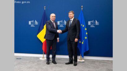 Premierul Ilie Bolojan şi comisarul european, Valdis Dombrovskis (Foto: Guvernul României)