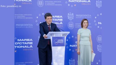 Nicuşor Dan e Maia Sandu all'evento 