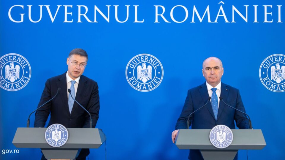 Ilie Bolojan e Valdis Dombrovskis / Foto: gov.ro