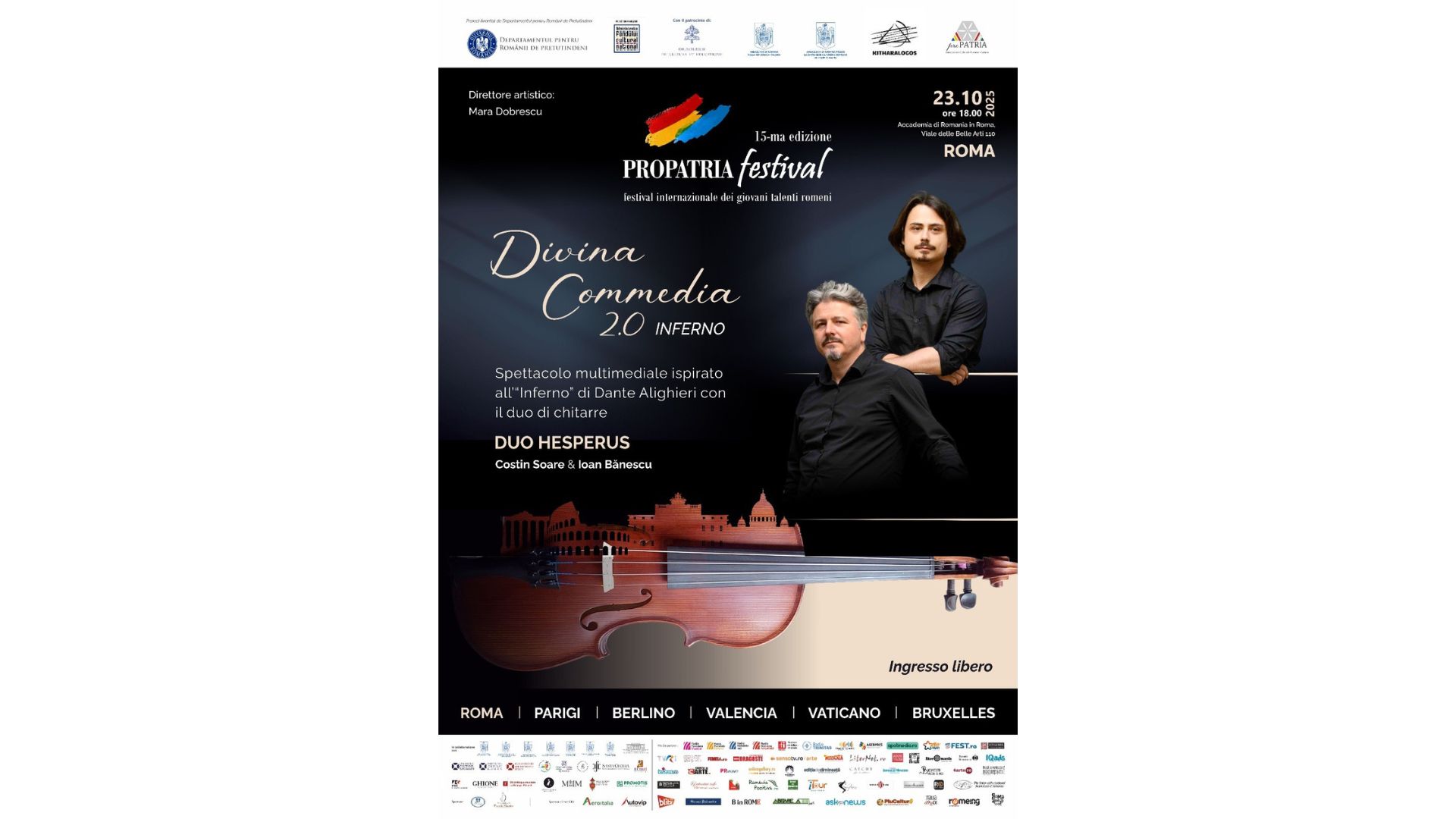 Propatria International Festival: recital Duo Hesperus all’Accademia di Romania in Roma