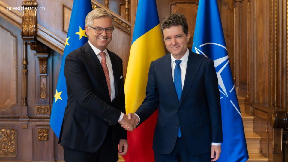 Comisarul european Magnus Brunner la întâlnirea cu președintele Nicușor Dan / Foto: presidency.ro