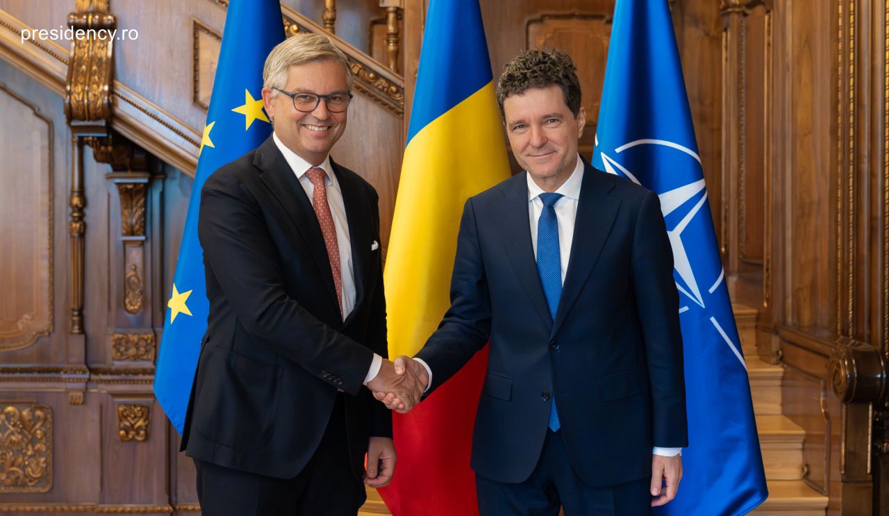 Comisarul european Magnus Brunner la întâlnirea cu președintele Nicușor Dan / Foto: presidency.ro