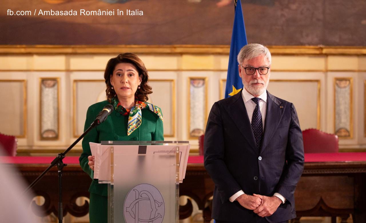 L’Ambasciatore di Romania in Italia, Gabriela Dancău, e il deputato Federico Mollicone, presidente della Commissione Cultura, Scienza e Istruzione della Camera dei Deputati (foto: facebook.com/ Ambasada României în Italia / Ambasciata di Romania in Italia)