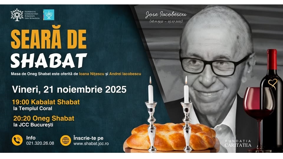 Oneg Shabat în memoria lui Jose Iacobescu (foto JCC Bucureşti)