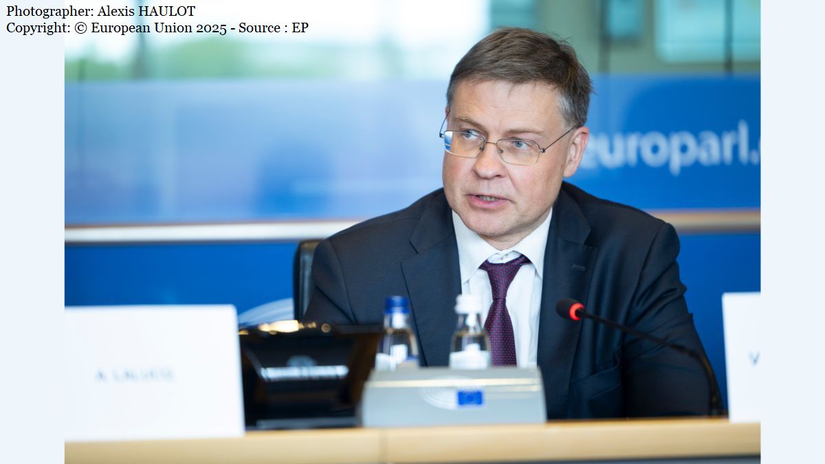 Valdis Dombrovskis (Photographer: Alexis HAULOT Copyright: © European Union 2025 - Source : EP)