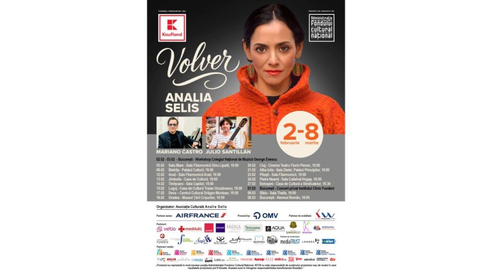Analia Selis revine pe scenele din România, cu un nou proiect cultural de amploare: turneul național „VOLVER”