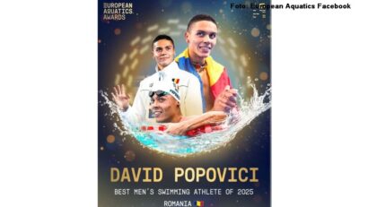 David Popovici a fost ales cel mai bun înotător european al anului 2025 (sursă foto: European Aquatics Facebook)