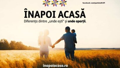 Afiş programul pilot „Înapoi Acasă” (sursă foto: facebook.com/partidulAUR)