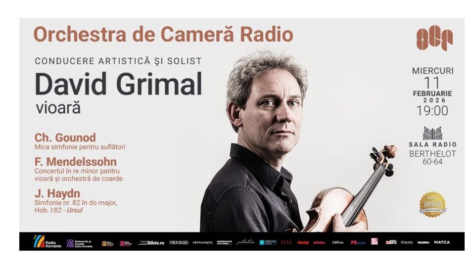 Afiş concert violonistul francez David Grimal, la Sala Radio