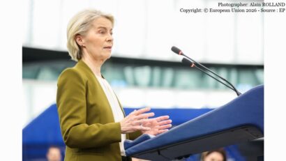 Preşedinta Comisiei Europene, Ursula von der Leyen, în plenul Parlamentului European (Photographer: Alain ROLLAND Copyright: © European Union 2026 - Source : EP)